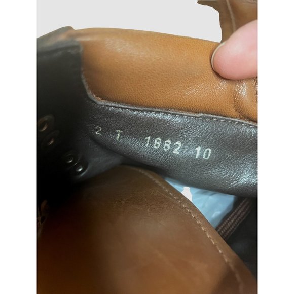 Mens Prada Brown Leather Combat Moto Boots size Prada US 13 - Picture 10 of 10